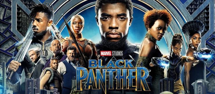T’Challa con el traje de Pantera Negra, observando Wakanda desde una altura en una pose icónica.