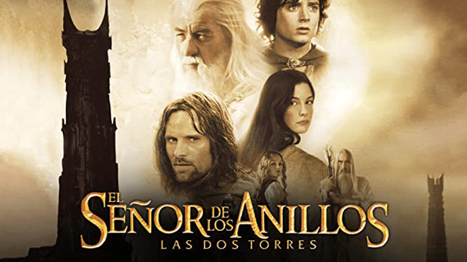 “Aragorn, Legolas y Gimli en Rohan durante Las dos torres (2002), en el momento en que la Comunidad se fractura y la épica se oscurece.”